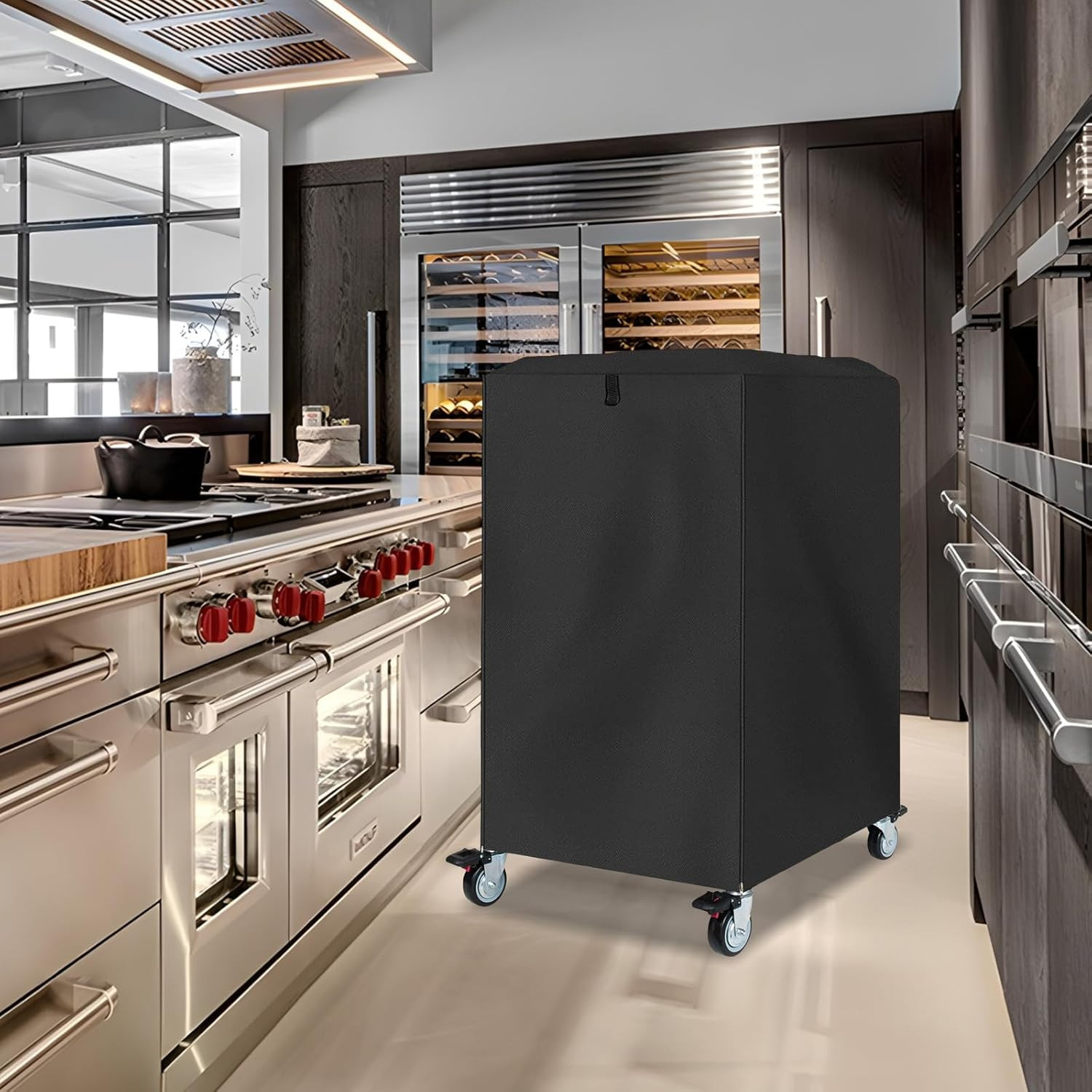 Pan Bun Rack Cover,420D Waterproof and Dust Resistant Bun Rack Cover with Zipper