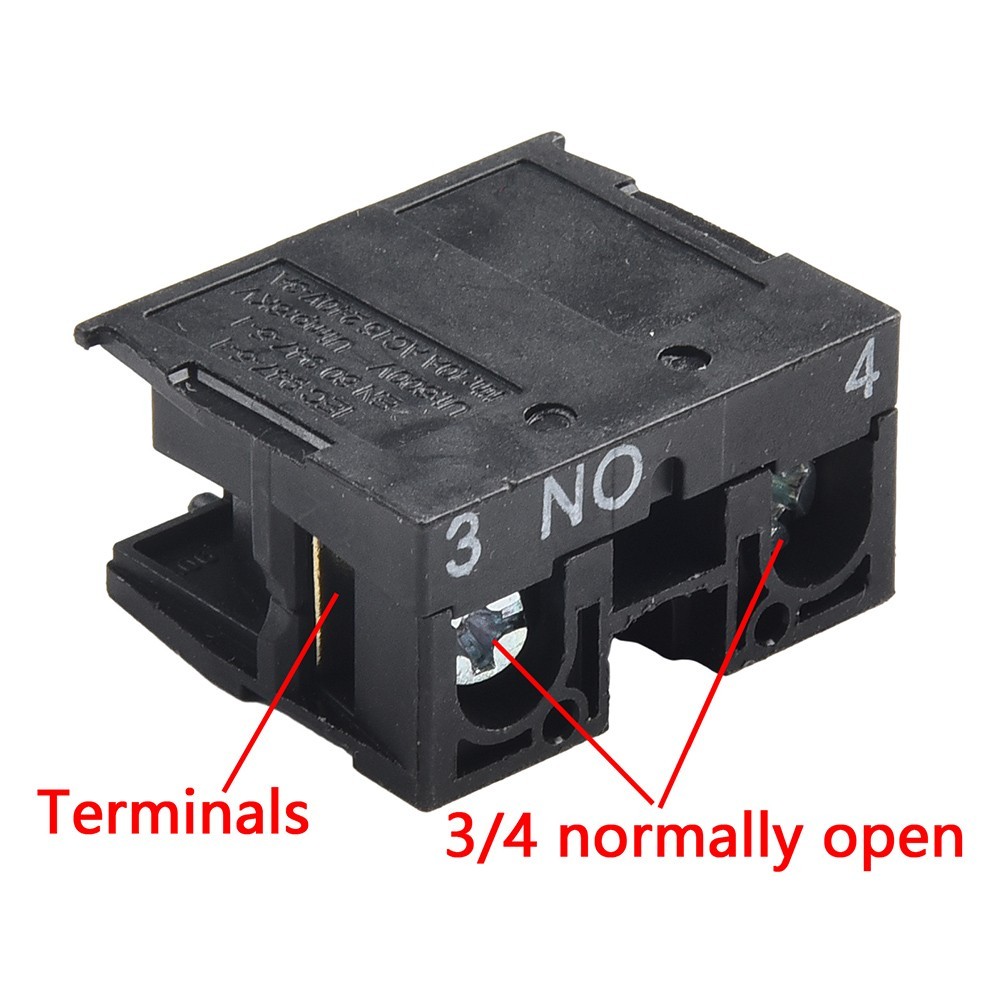 10PCS Push Button Switch Contact Block Snap in 10A 600V for Control Panels