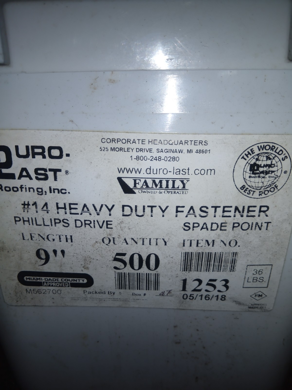 duro Last 9 inch fasteners quantity 500