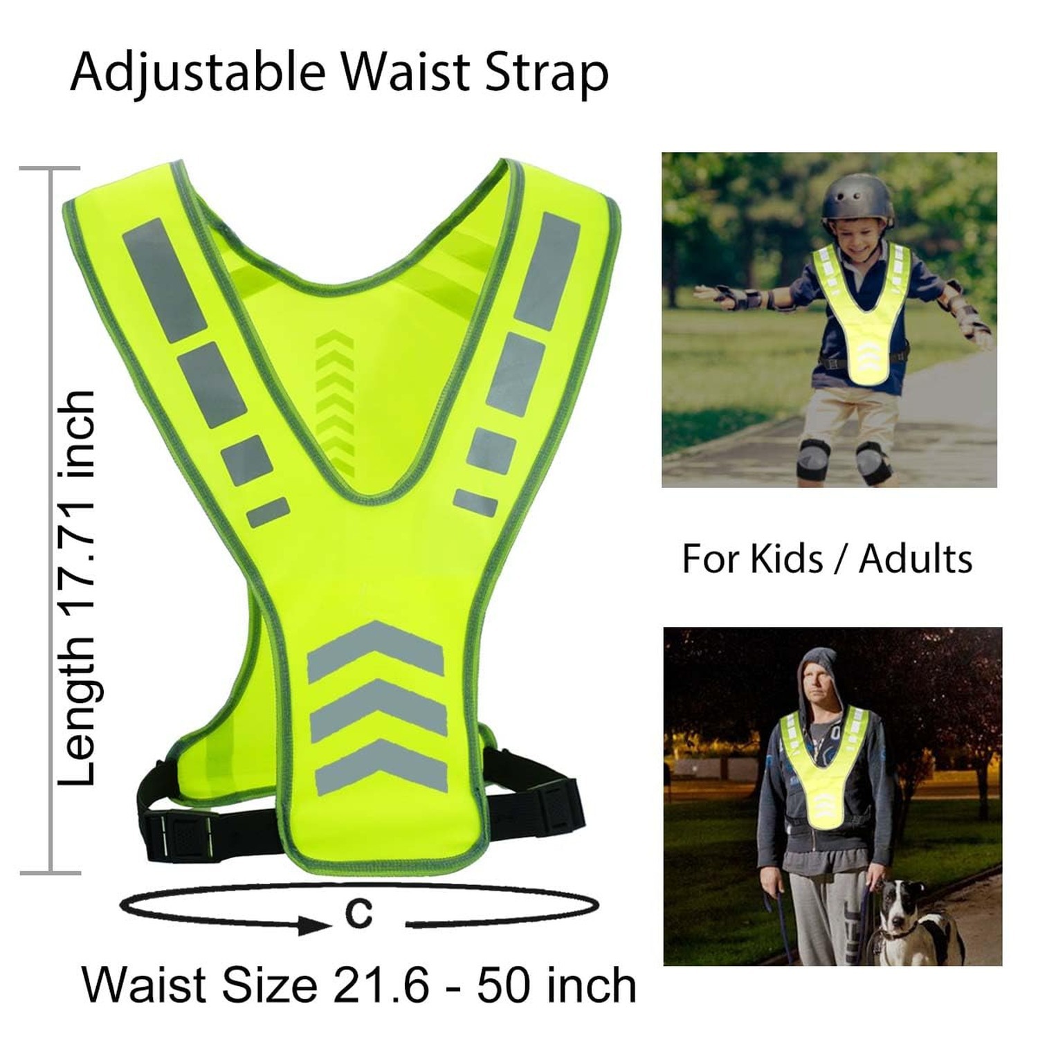 Reflective Running Vest Gear with Pocket for Women Men Kids, Safety Reflectiv…