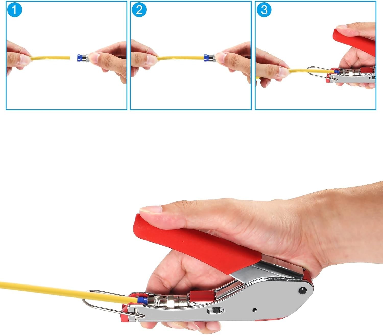 Coax Cable Crimper Coaxial Compression Tool Kit Wire Stripper with F RG6 RG59