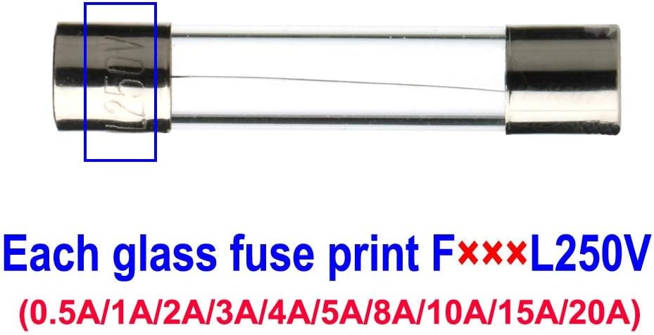Fast blow glass fuse assortment kit with holders and seats