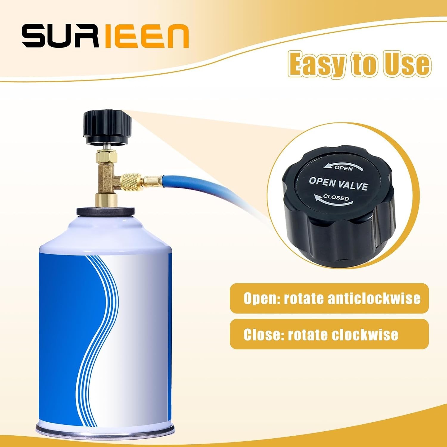 R134A Can Tap Valve – Self-Sealing & Puncture Style w/ Tank Adapter for A/C