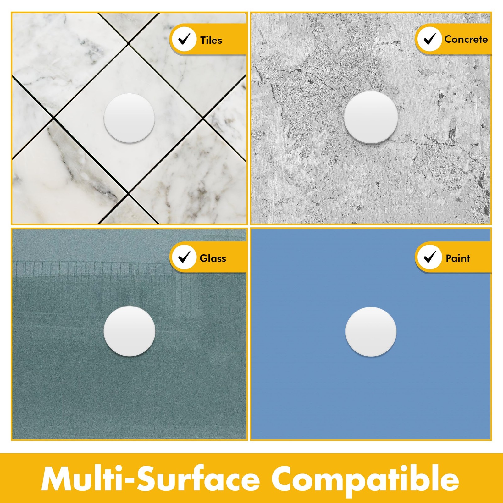 White 3.1 Inch Door Stoppers for Wall Clean Dry Surface Bumpers