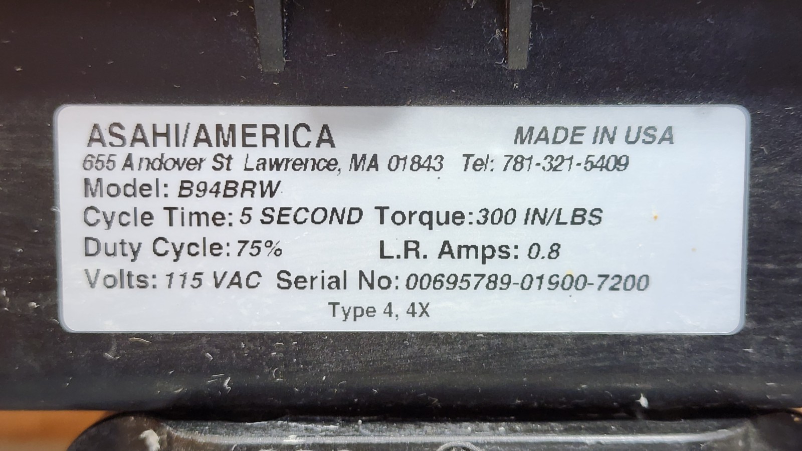 Asahi/America Quarter Master Motorized Actuator B94BRW