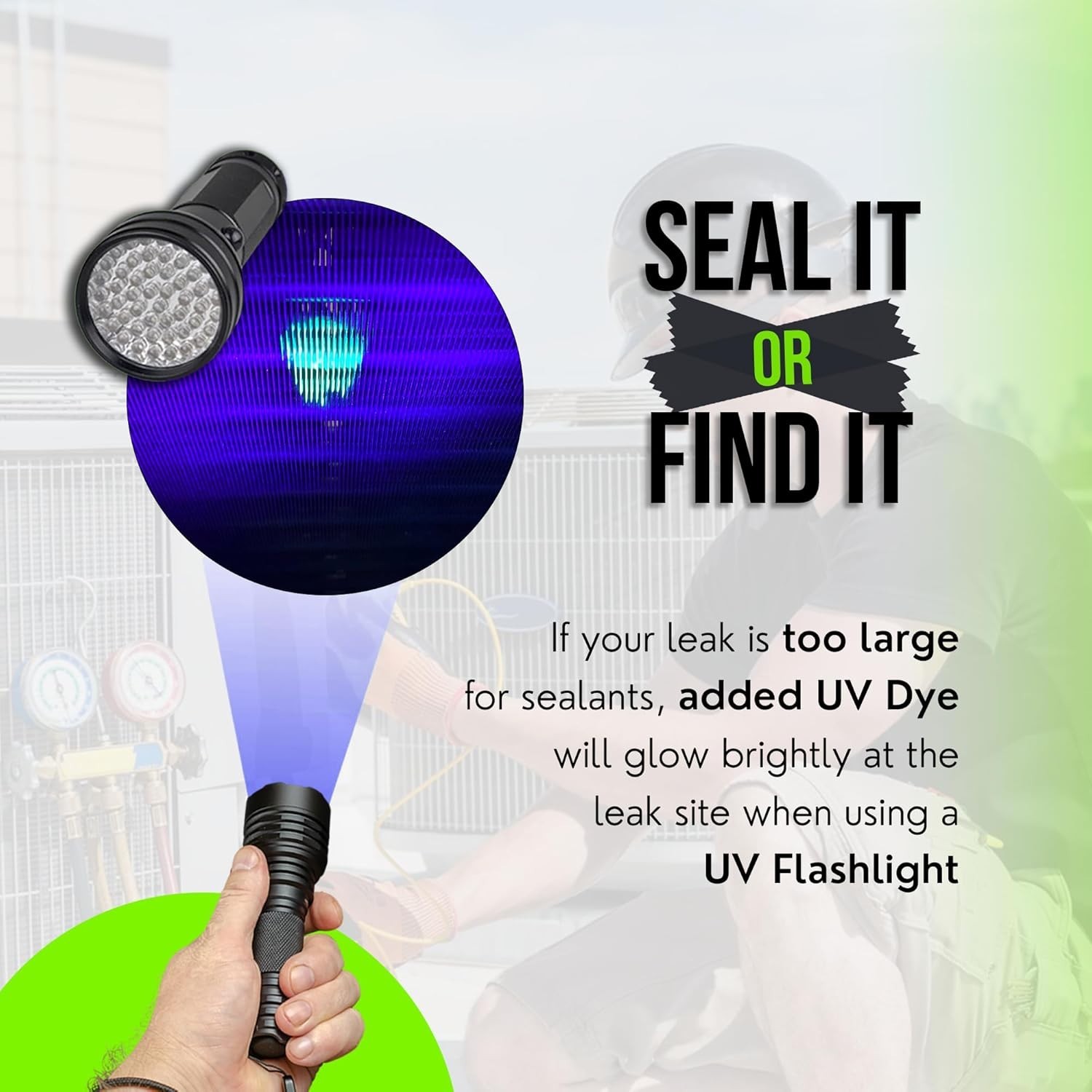 Leak Saver Direct Inject 3 In 1 AC Refrigerant Leak Sealer UV Dye