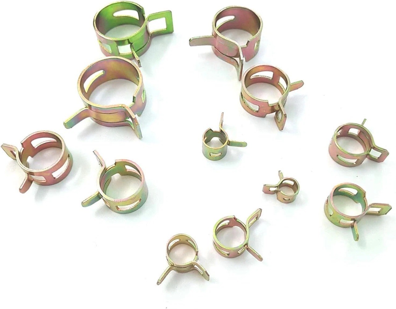115Pc Steel Spring Hose Clips Assortment Water Fuel Line Pipe Clamp Fastener Kit