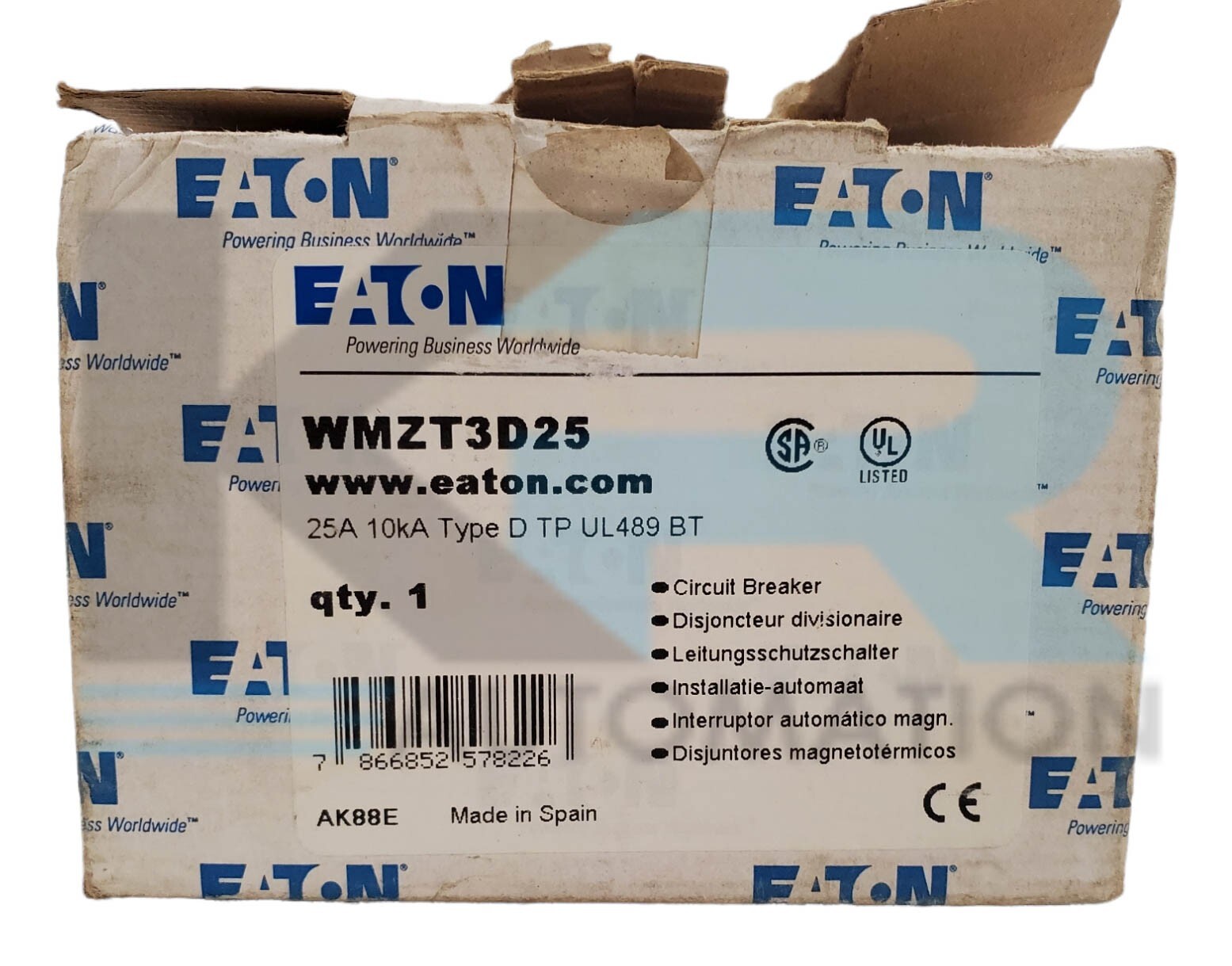 NEW Eaton WMZT3D25 Circuit Breaker 3 Pole 415V 50/60Hz 21 lb-in Torque 25A