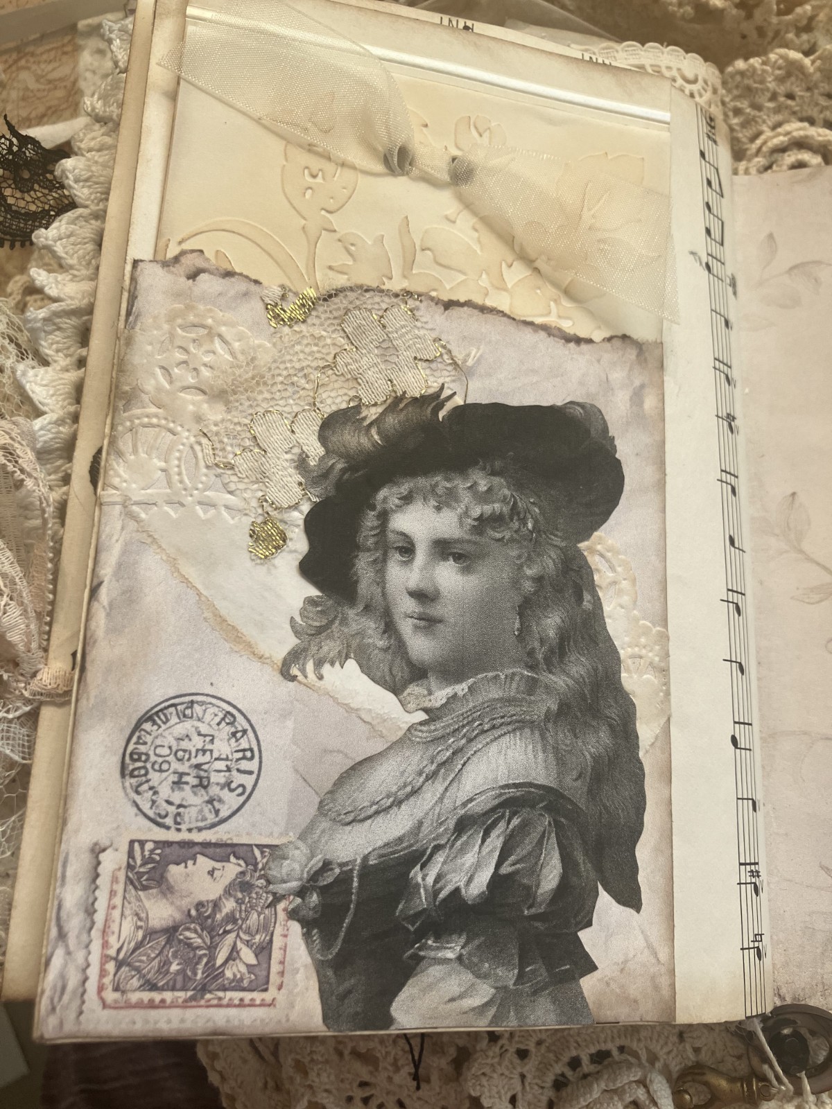 VINTAGE STYLE HAND MADE JUNK JOURNAL (Tranquil Moments) see video