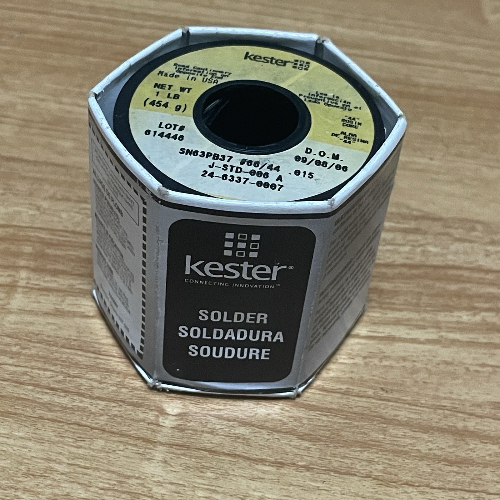 Kester Rosin Core 1Lb Solder Wire Spool SN63PB37 #66/44 .015 USA 24-6337-0007