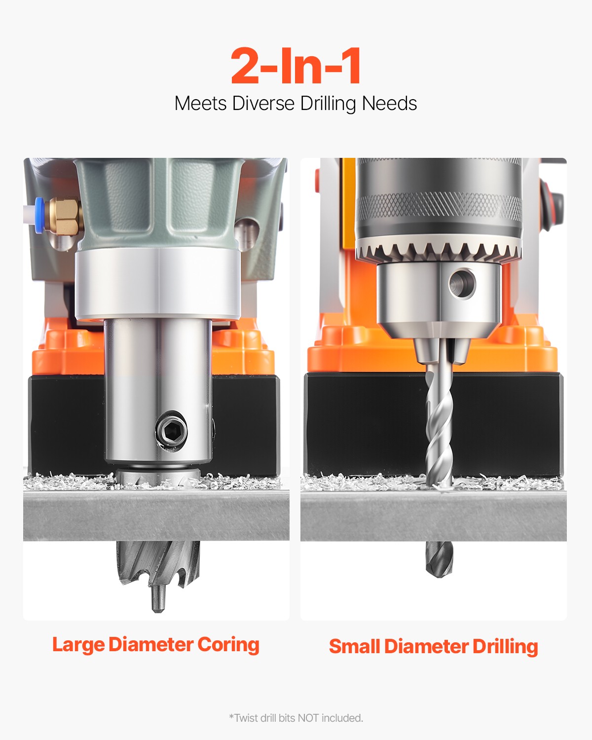 Magnetic Drill 1450W 2810 lbf Mag Drill Press 1.6 in Boring Diameter 11 Bits