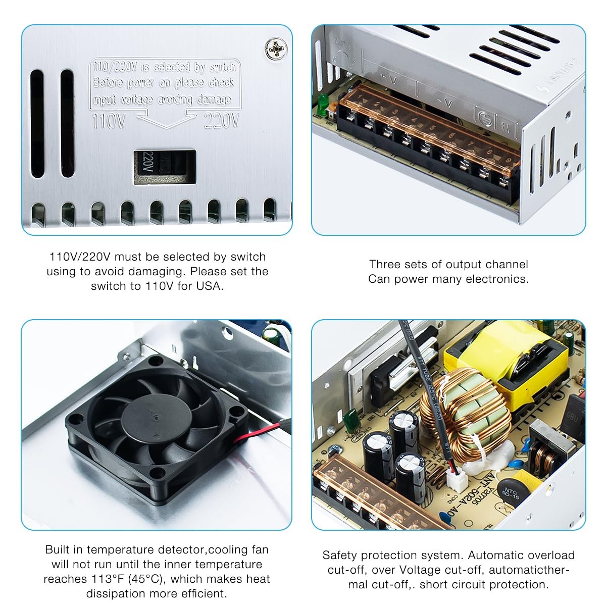 Ac 110v/220v To Dc 12v 30a 360w Universal Regulated Switching Power Supply Trans