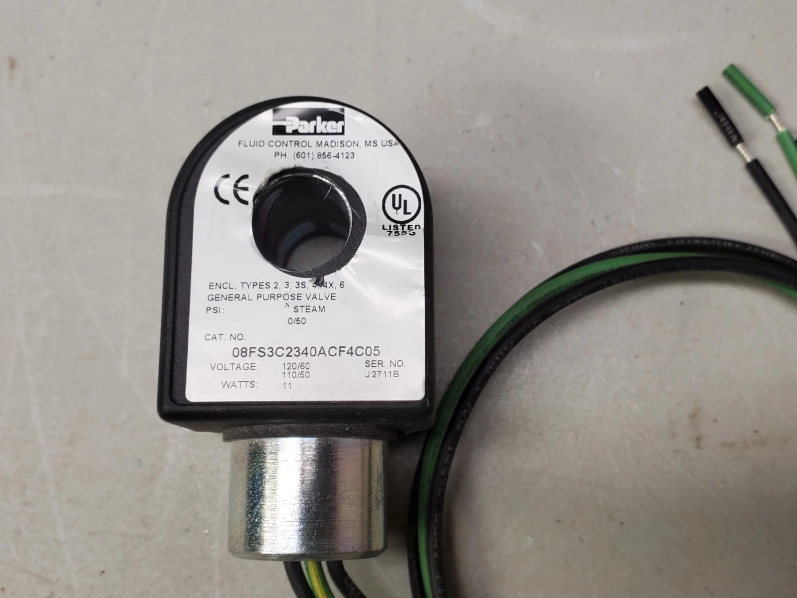 Parker Gold Ring Solenoid Valve Coil 120V 11W BB06-051-C05C 08FS3C2340ACF4C05 US