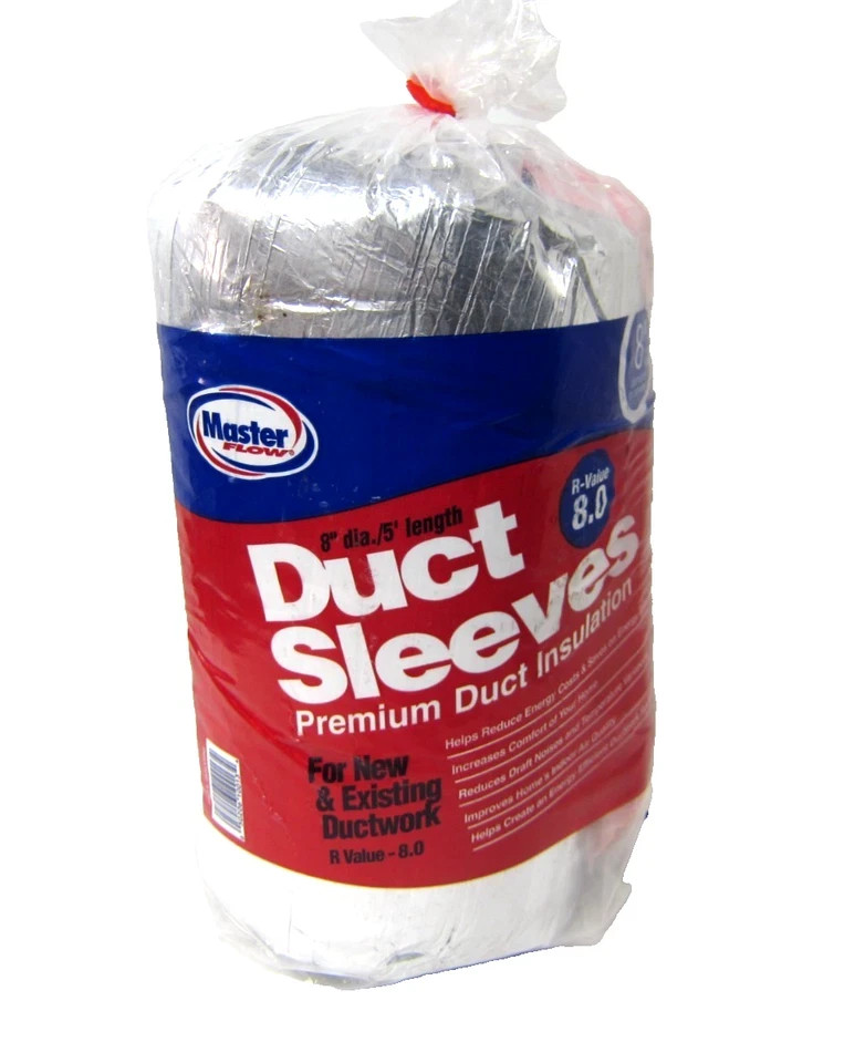 Master Flow 8 In. x 5 ft. R-6 Ductwork Insulation Sleeve R8 – Free Shipping