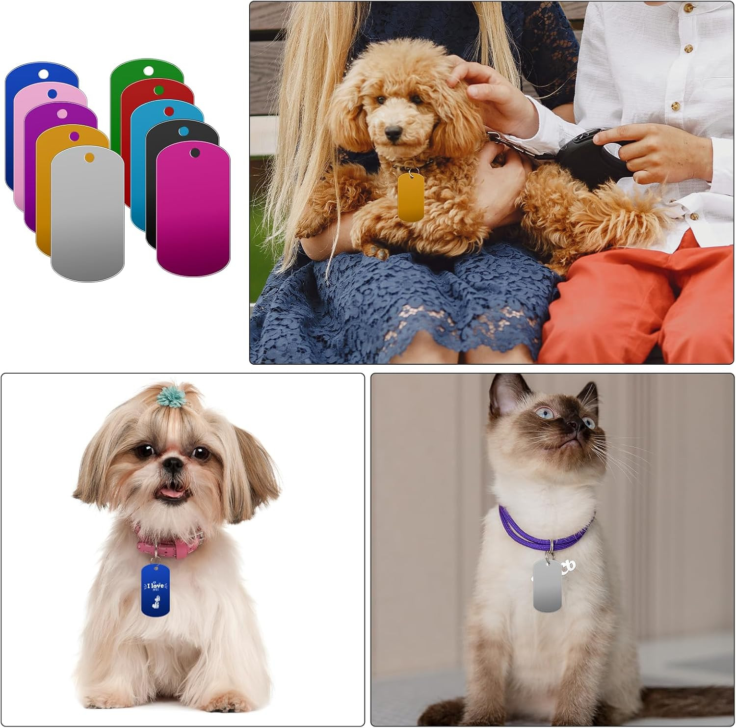 Metal Stamping Blanks Aluminum Tags 20 Pcs Multicolor Engraving Dog Keychain