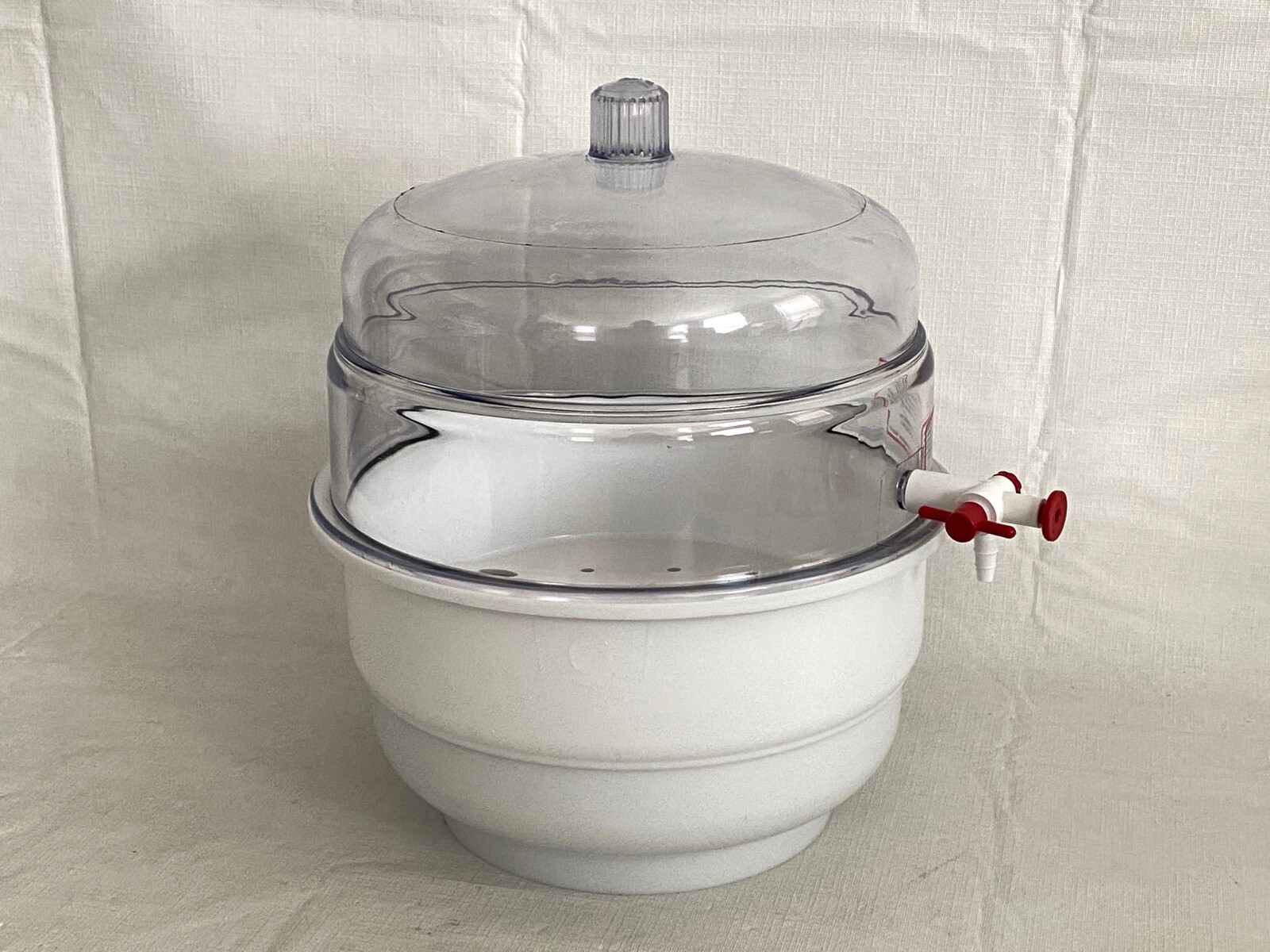 SCIENCEWARE Bel-Art Space Saver PC Vacuum Desiccator w/Valve White PP Btm F42025