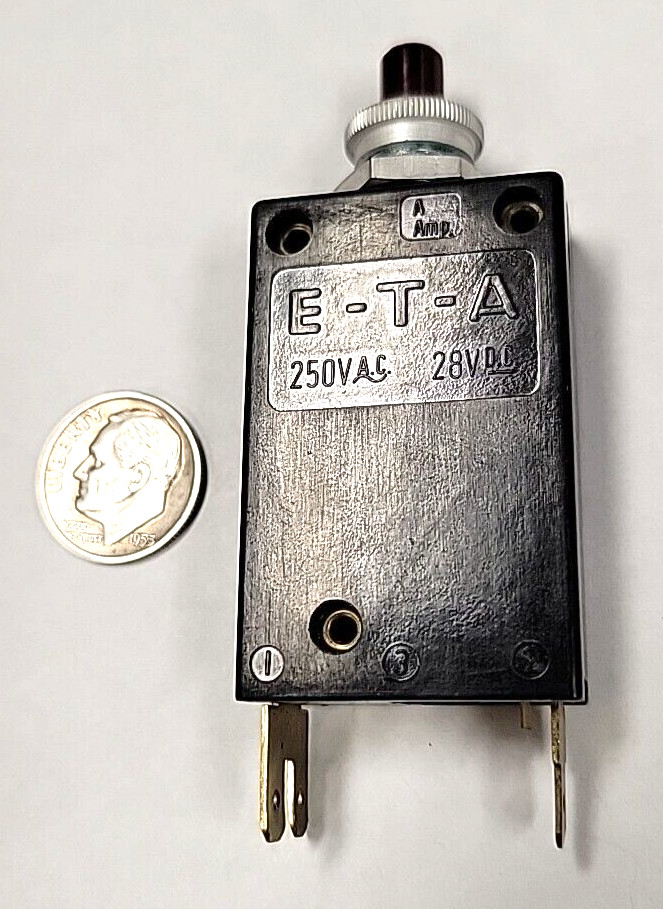 2 Amp 45-700-P59 , NEW E-T-A ETA Circuit Breaker Push Reset 250VAC / 28VDC (1PC)