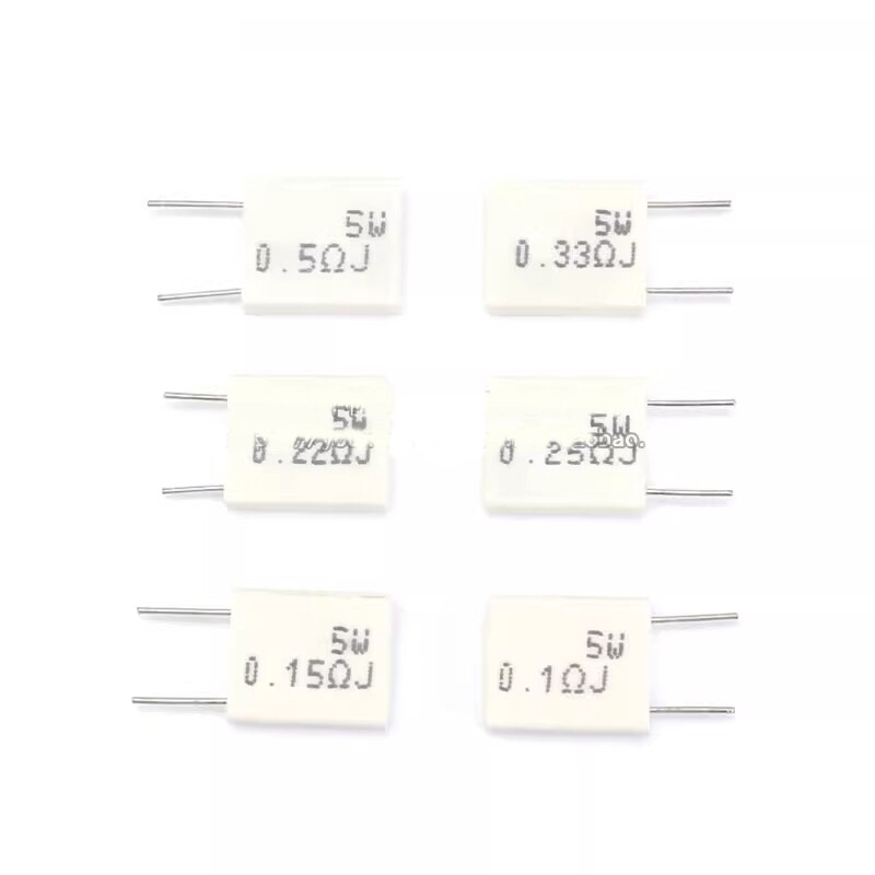 5W Resistor Wirewound Cement Ceramic Horizontal 0.01/0.015/0.02/0.022/0.033-0.5Ω