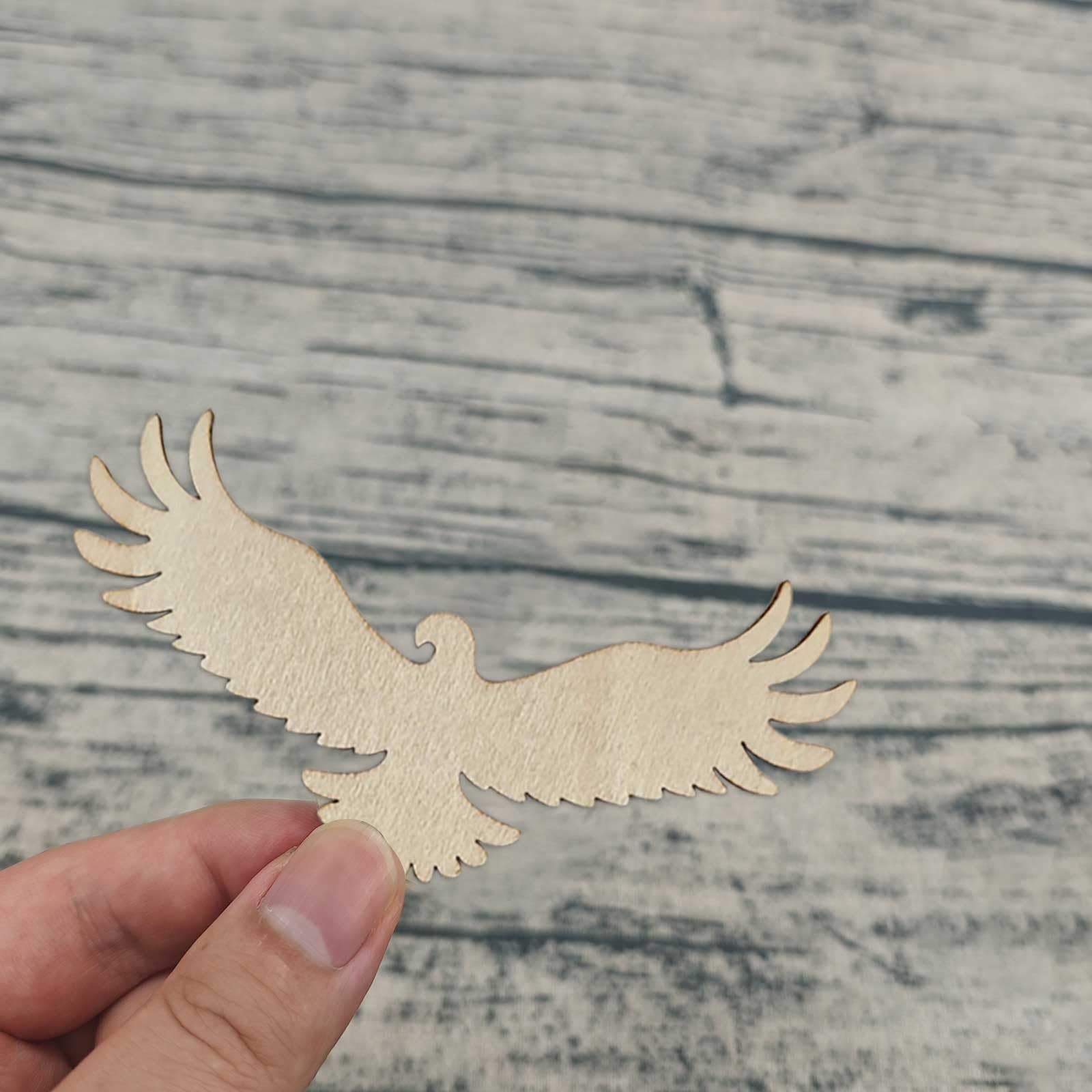 20pcs Wooden Eagle Shaped DIY Craft 4x2x0.1 inch / 10×5.1×0.25 cm, wood color