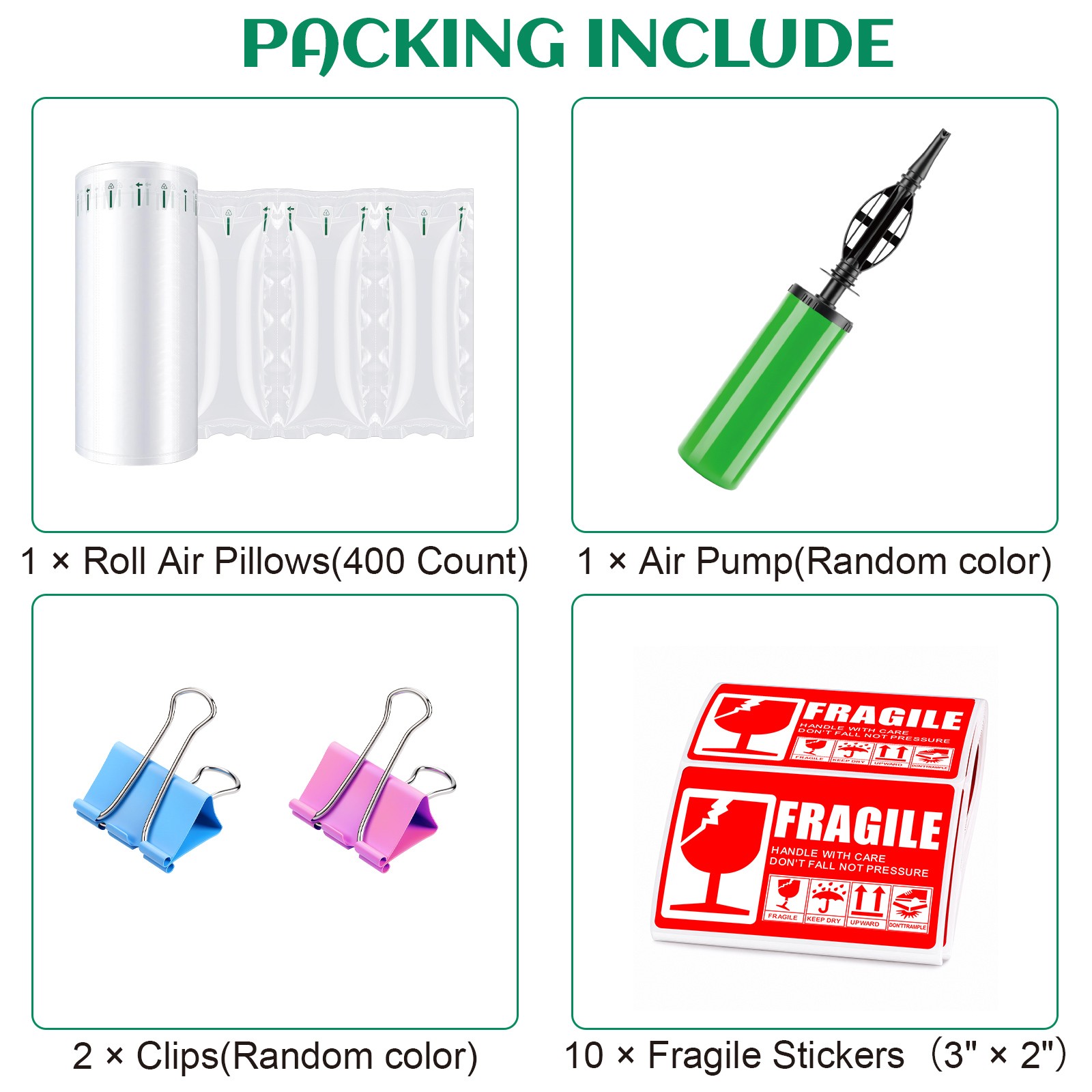 400 Count Air Pillows with Pump 50 Gal Inflatable Air Cushion Bags For Shipping