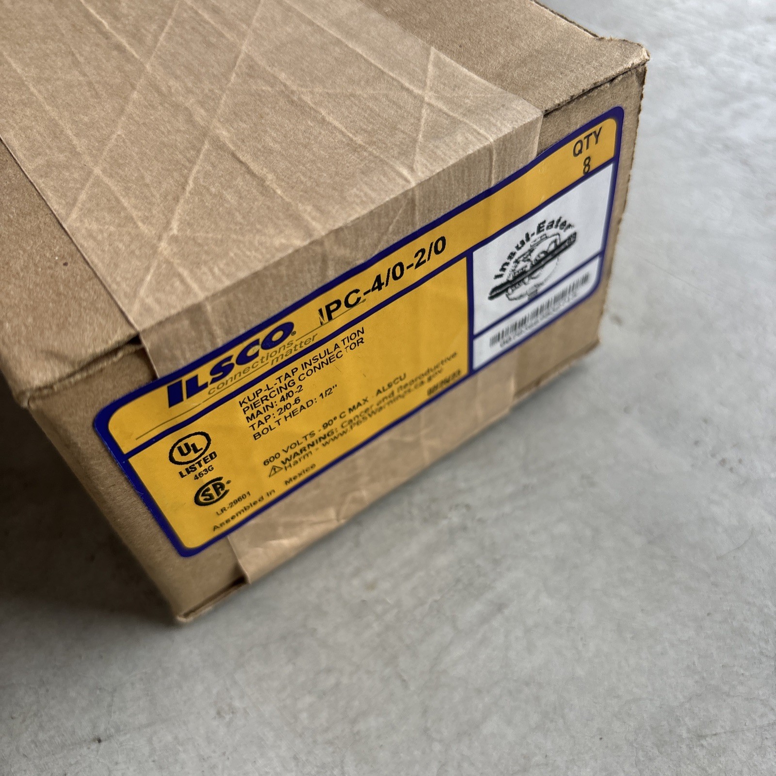 (8) New ILSCO KUPLER IPC 4/0-2/0 600V Tap Insulation Piercing Connector – Sealed
