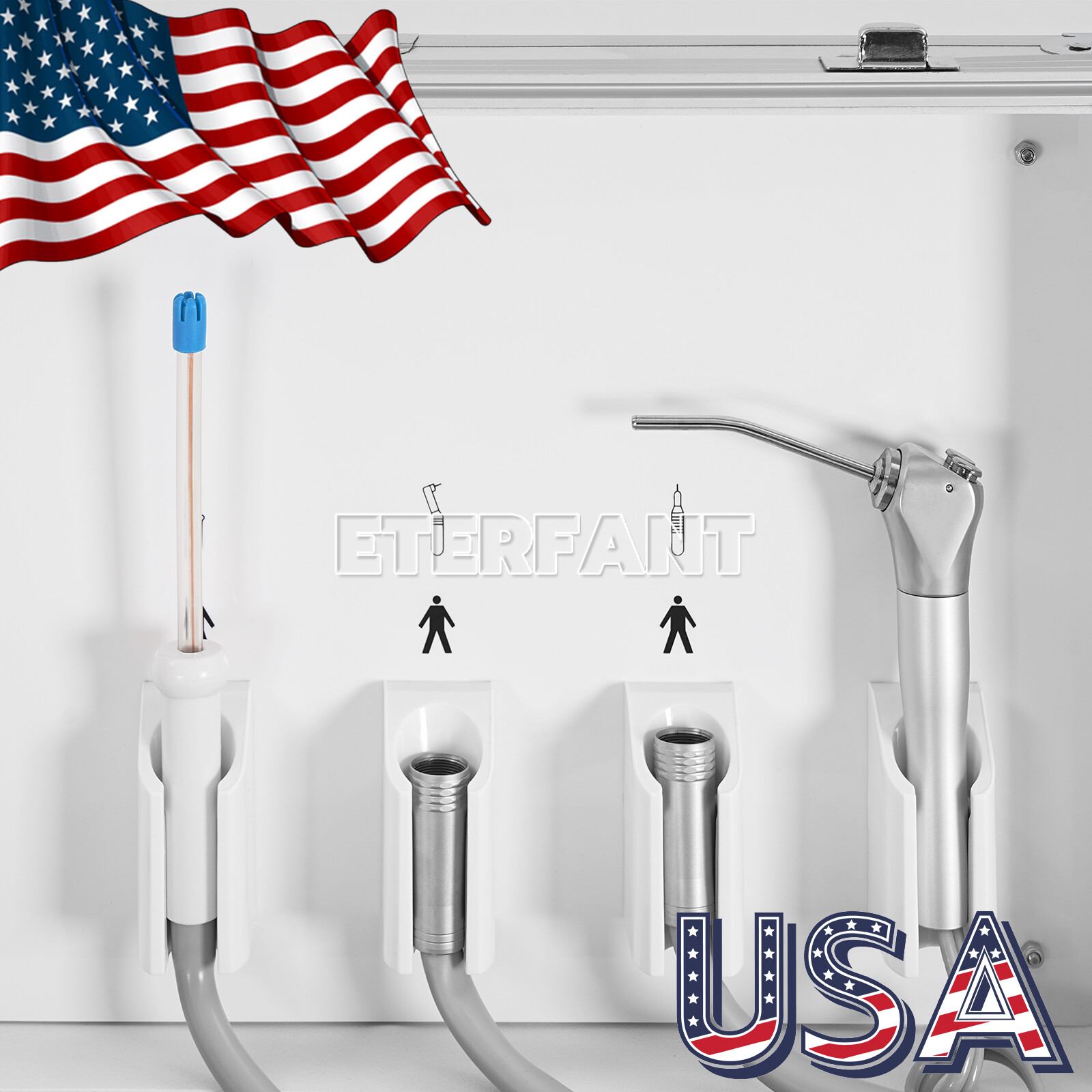 ETERFANT Portable Dental Delivery Unit Air Compressor Suction System 4Holes