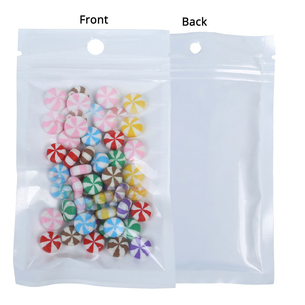 Assorted Sizes for Clear White Mylar Foil Nuts Packing Zip Lock Pouch Bag M
