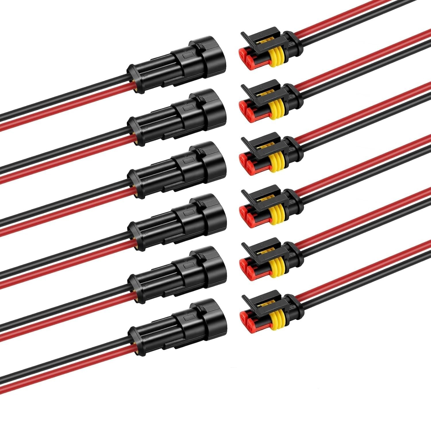 2 Pin Waterproof Connectors – 14AWG Quick Disconnect for Automotive & Marine Use