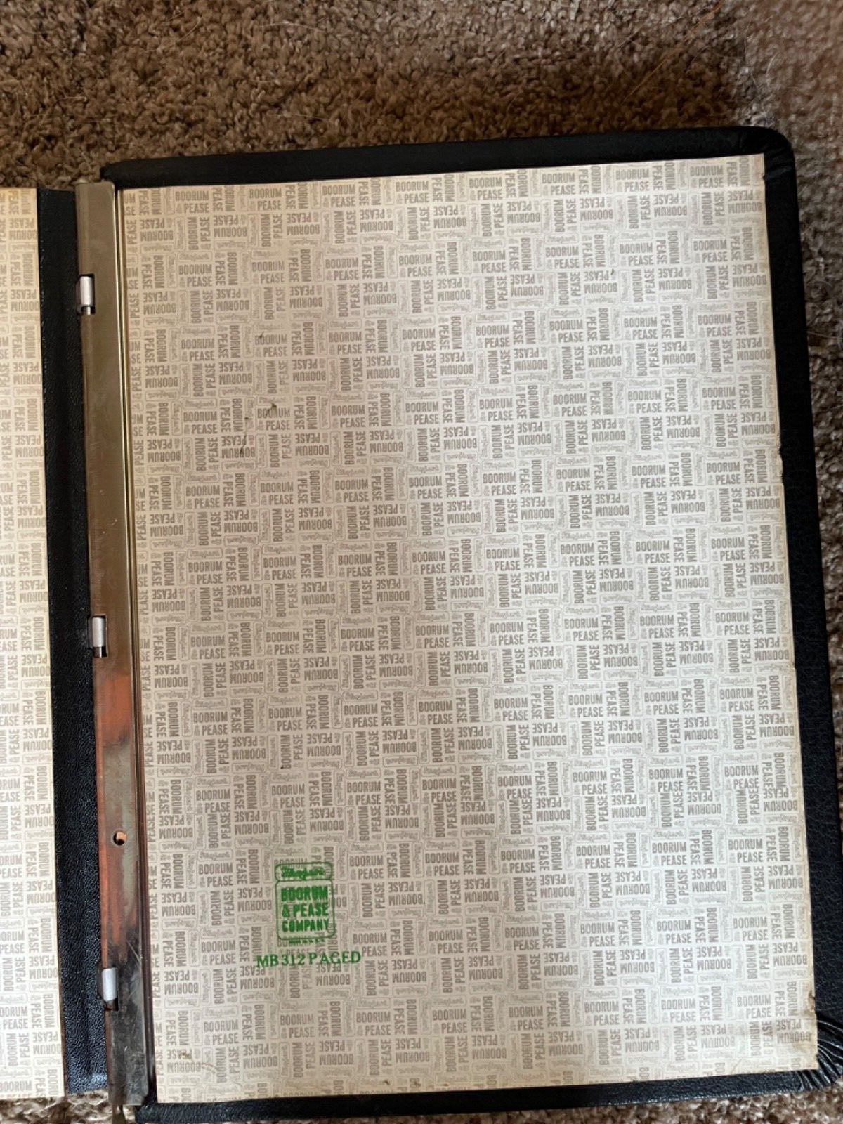 Boorum & Pease Record Book, Black Leather-Like Cover, 300 Unruled Pages