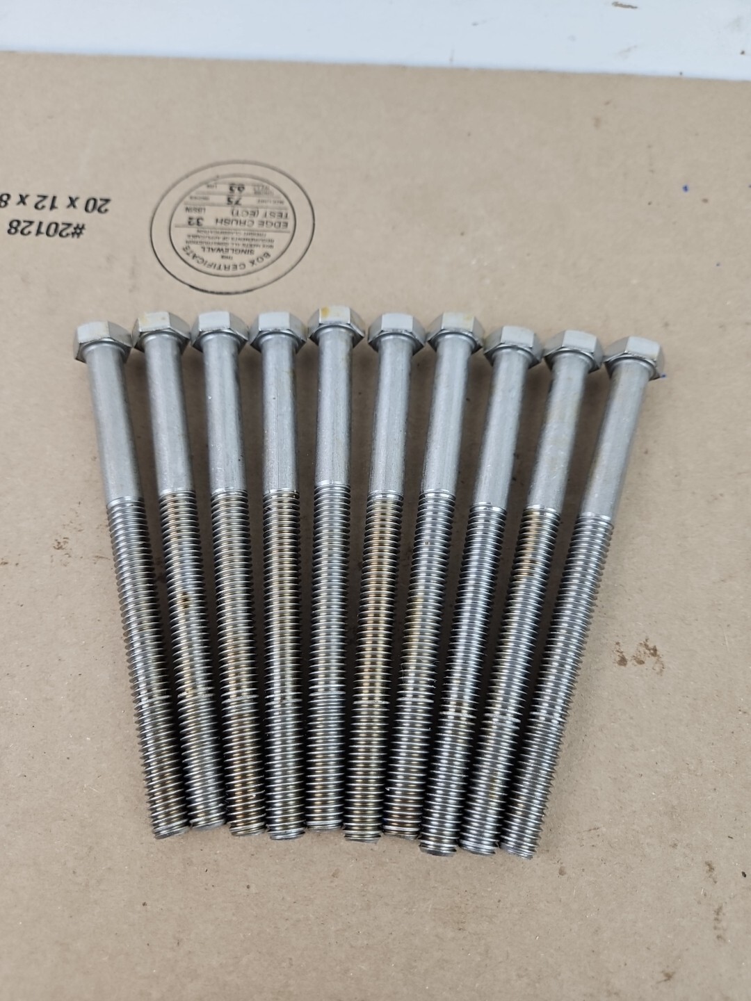 10 PC LOT 3/8-16 X 5″ 18-8 Stainless Steel Hex Head Bolts SS