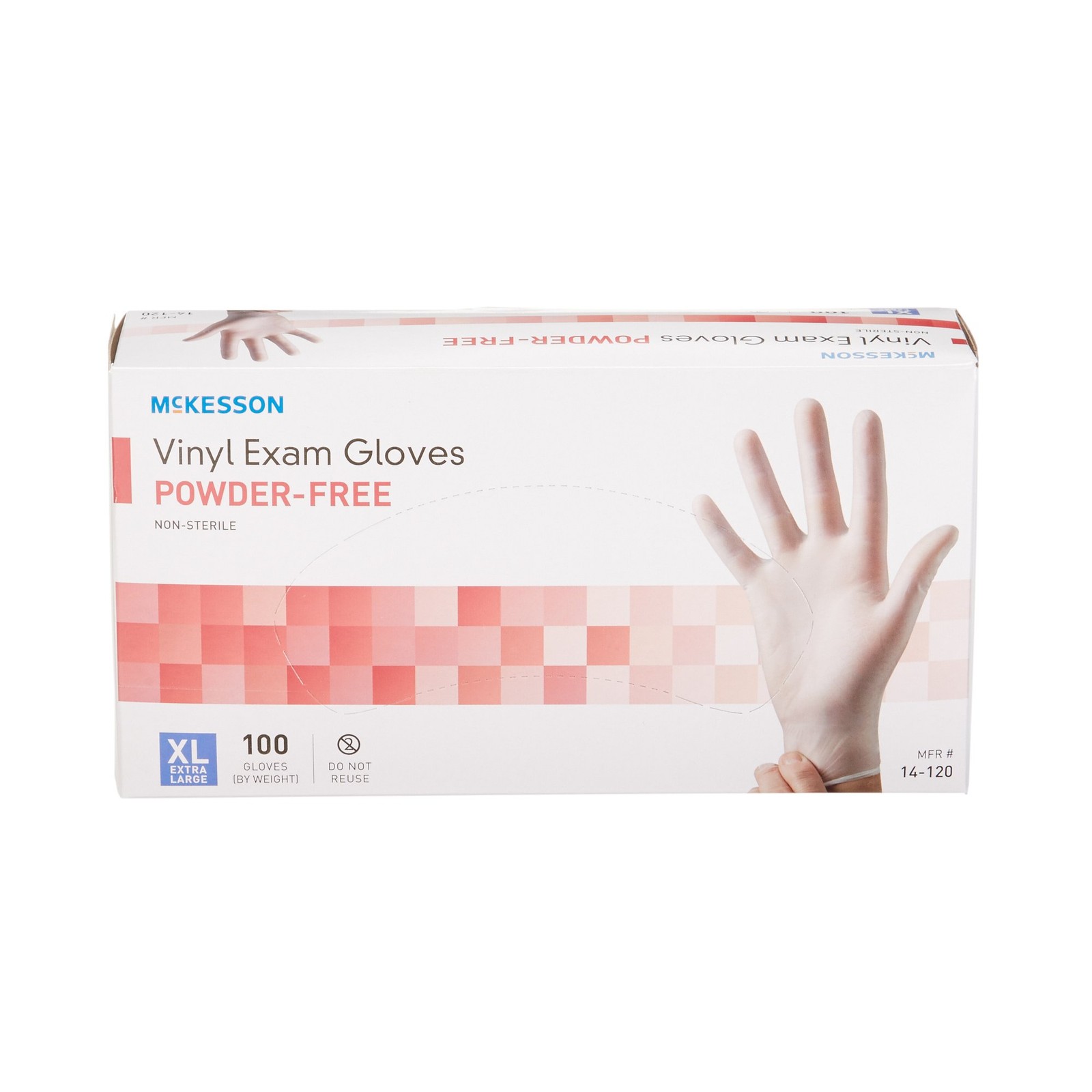 McKesson Vinyl Exam Glove Standard Cuff Length X-LARGE 100 per Box