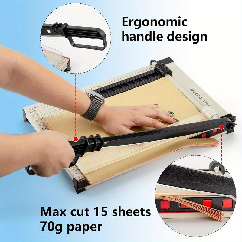 Paper Cutter,Paper Trimmer with Guard,12″ Cut Length Guillotine Paper Cutter