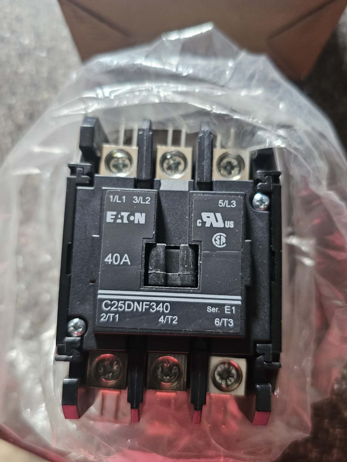 Eaton C25DNF340A 600V 40/60A Contactor 3P Quick Connect Terminals Free Ship