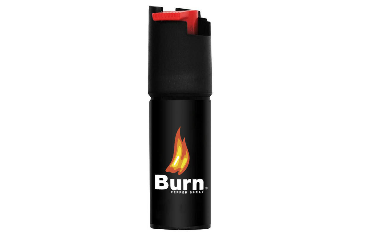 2 Pack BURN Pepper Spray 1/2oz Self Defense Keychain Case Molded OC Black