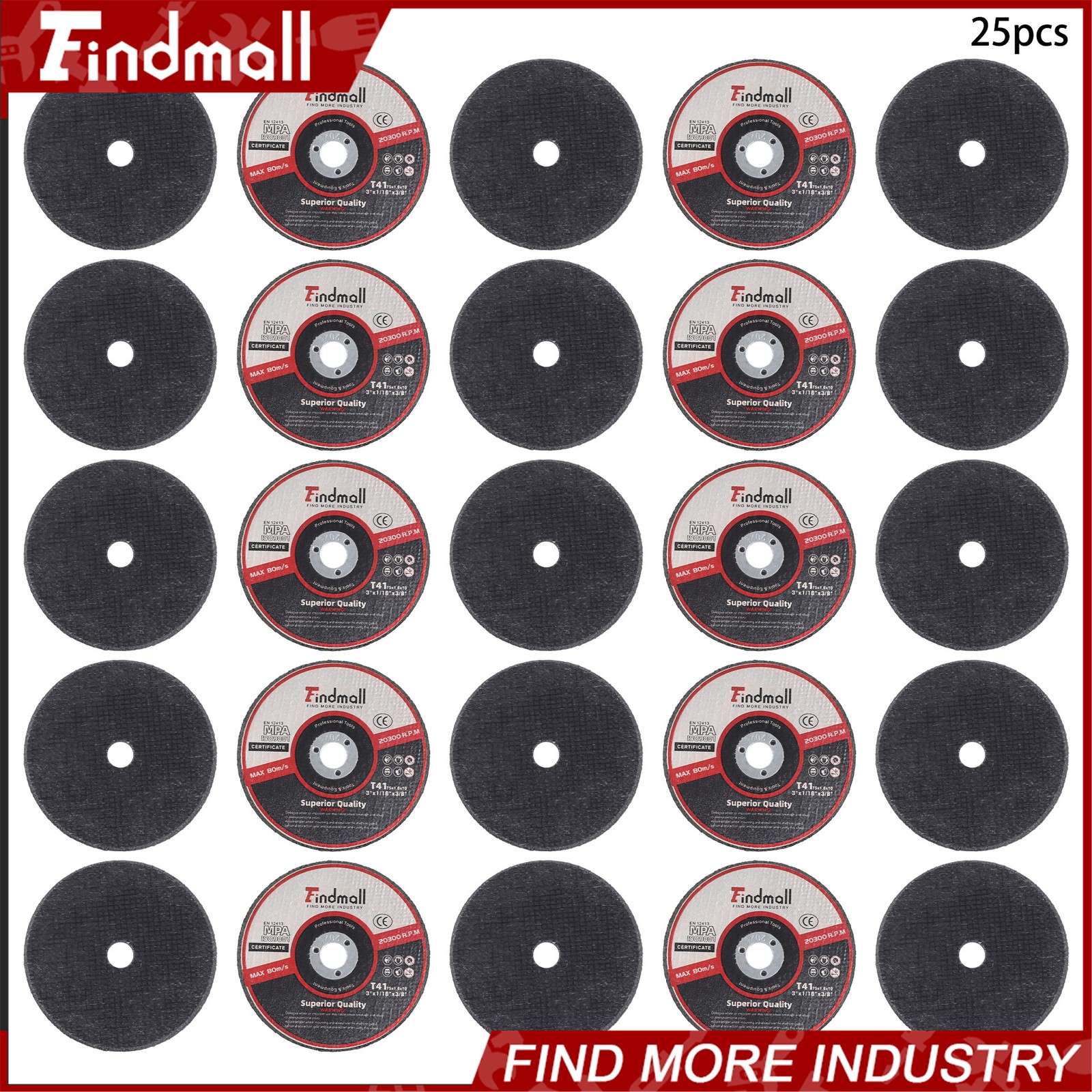 Findmall 25 Pack Cut Off Wheels 3″ x 1/32″ x 3/8″ Cutting Discs for Die Grinder