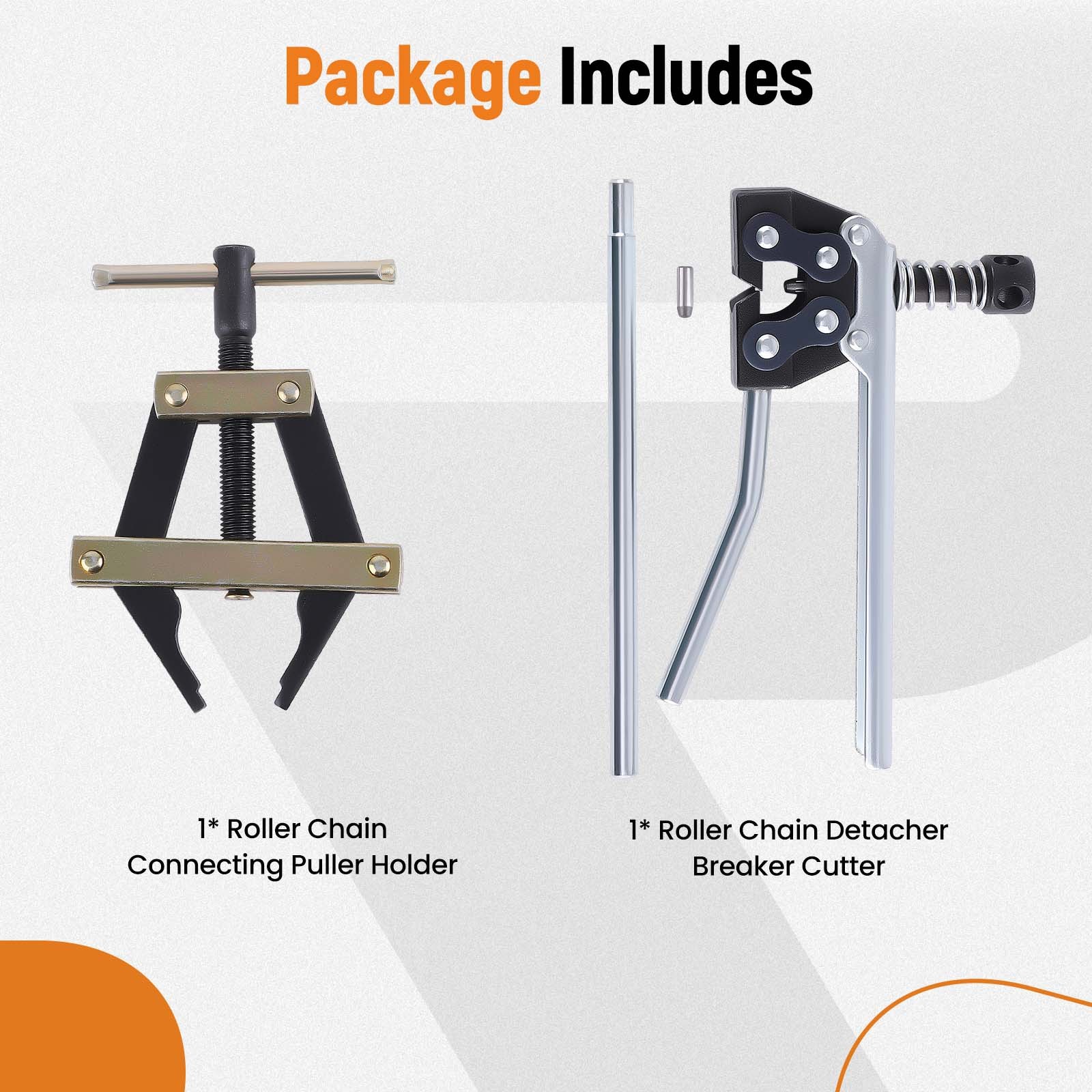 60-100 Roller Chain Connecting Puller Holder+Detacher Breaker Cutter Kit