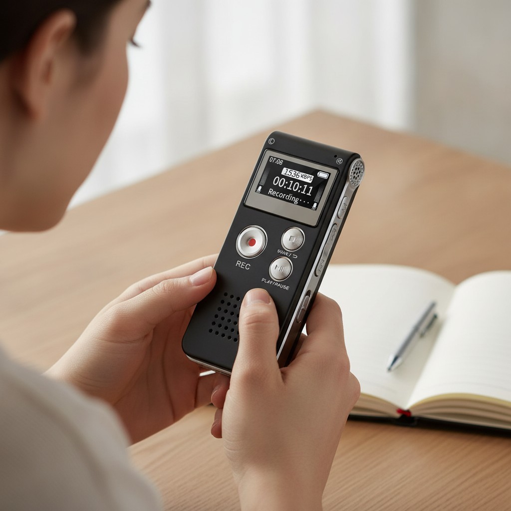 High-Quality Digital Voice Recorder – 1536kbps with Voice Activation & Playback