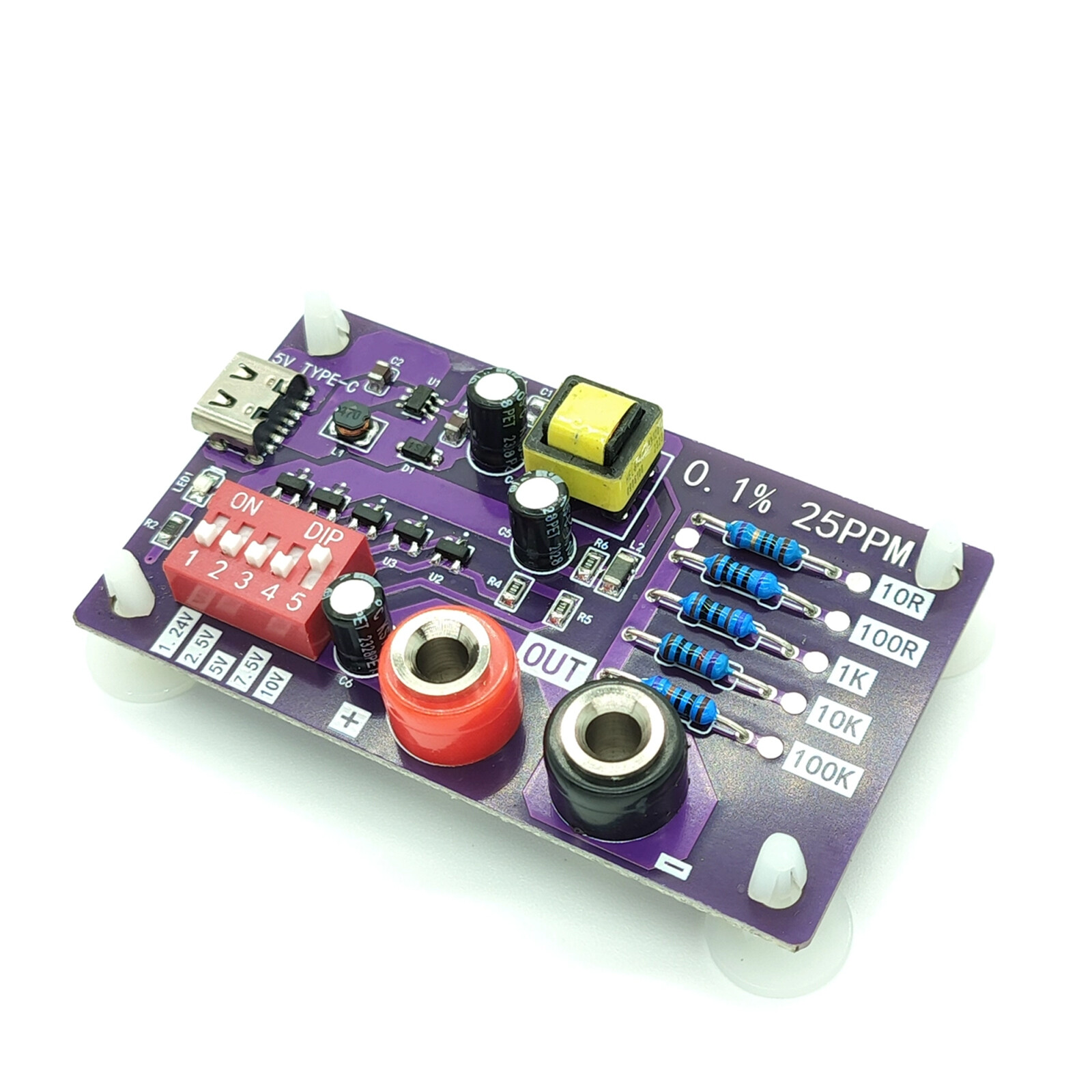 Precision Voltage Reference Module 5-Channels 5 Levels Resistors of Calibratio
