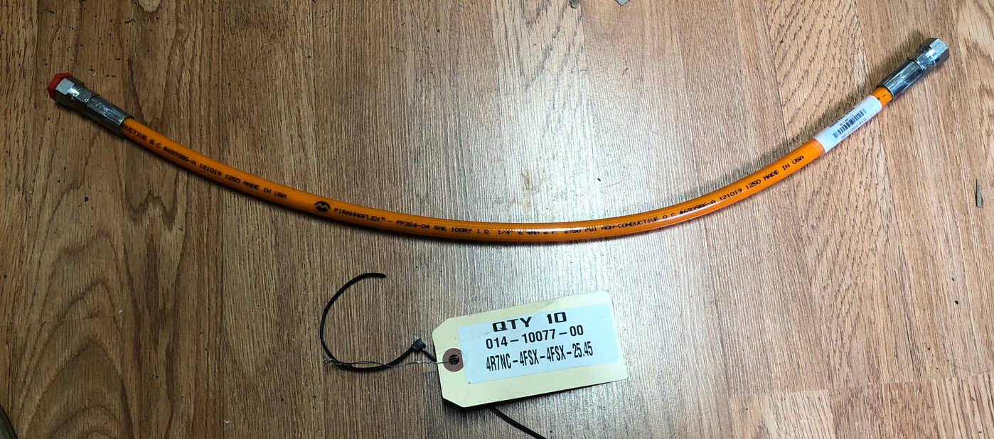 1/4″ x 24″ Hydraulic Hose W/ 4FSX Fittings 25.5” 100r7 2750psi Non-conductive