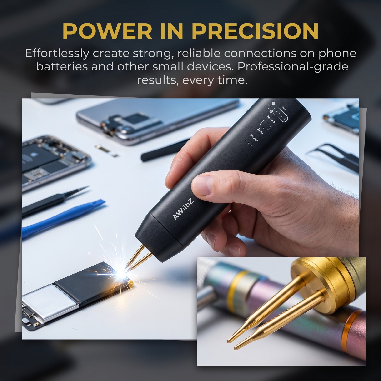 AWithZ H1 Portable Handheld Spot Welder 11 Gears for 18650 Battery DIY Welding