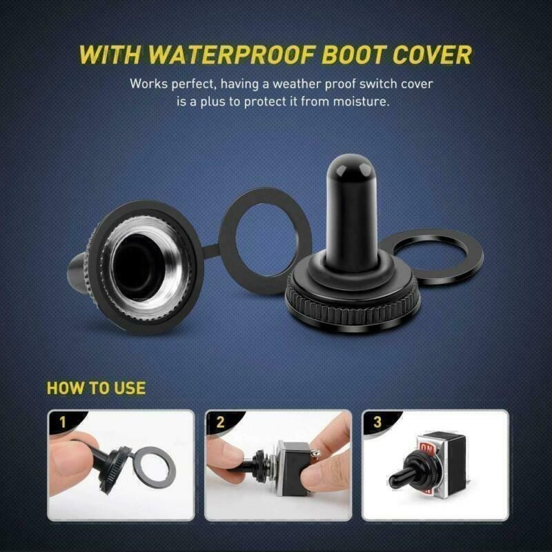 5* toggle switch SPST 12V 24V 250V Volt 15A ON OFF Flick Auto Car Boat 2-pole US