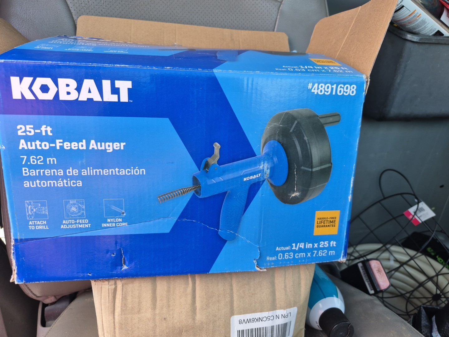 Kobalt 25ft Automatic Feed Auger 1/4in #4891698