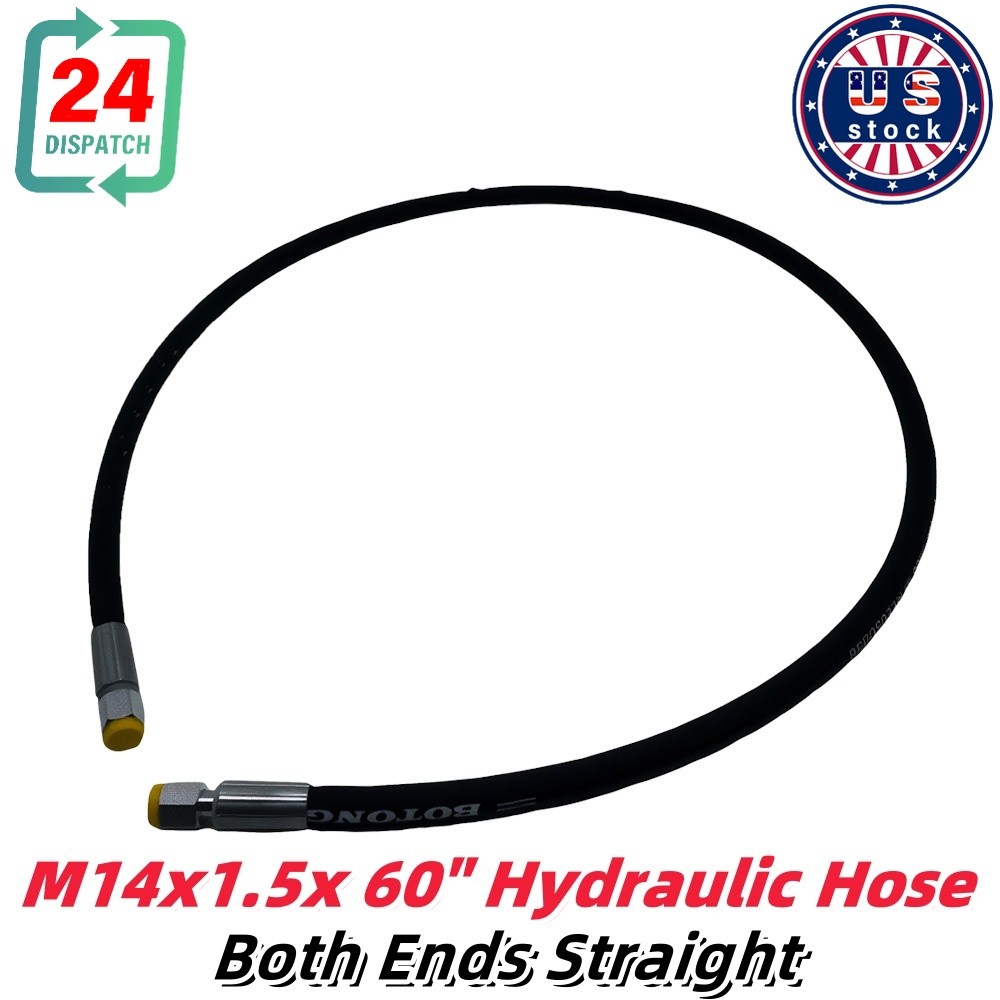 Hydraulic Hose 2 Ends Straight For AGT Miva China Mini Excavator M14x1.5x 60″US