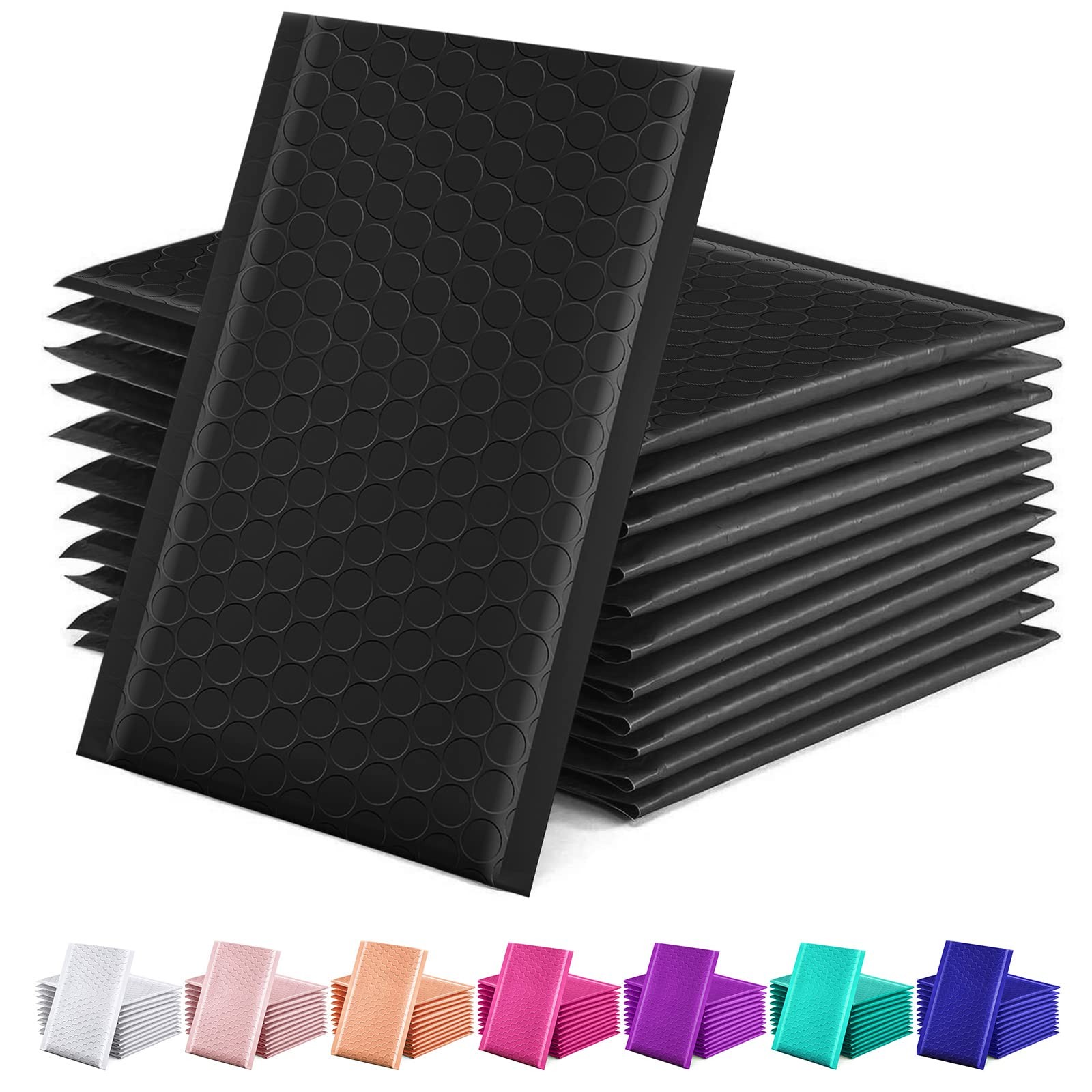 GSSUSA Black Bubble Mailers 4×8 Inches 50 Pack, Usable Size 50PC,