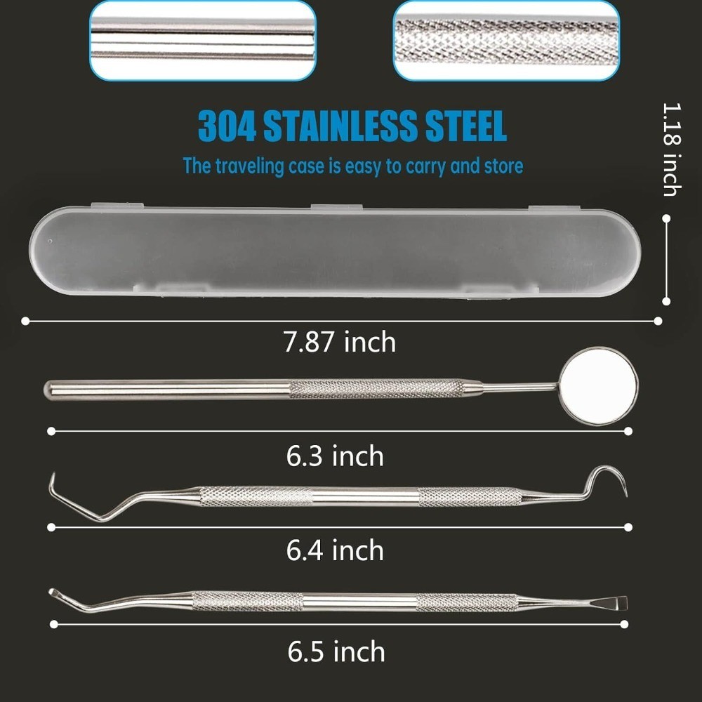 3Pcs Dental Tools, Professional Dental Picks for Teeth Cleaning, Surgical