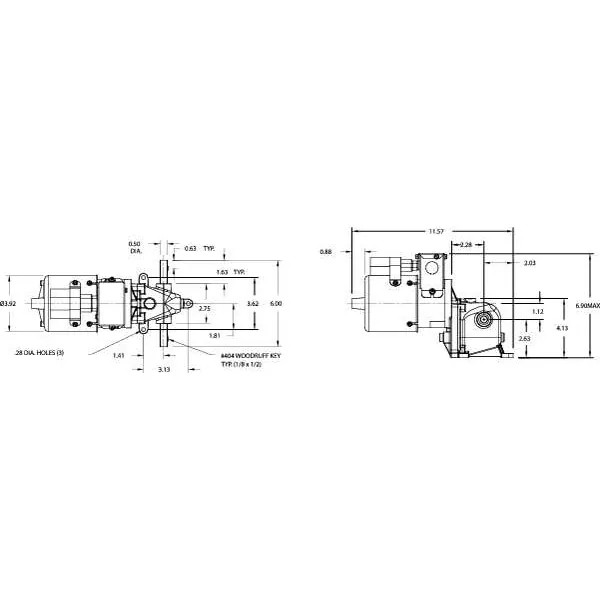AC Gearmotor, 200 in-lb Max. Torque, 5.6 RPM Nameplate RPM, 115/230V AC Voltage,