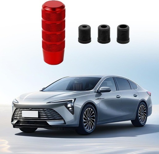 95mm Aluminum Weighted Car Shifter Knob, Anti-Slip Manual Gear Shif Color: Red