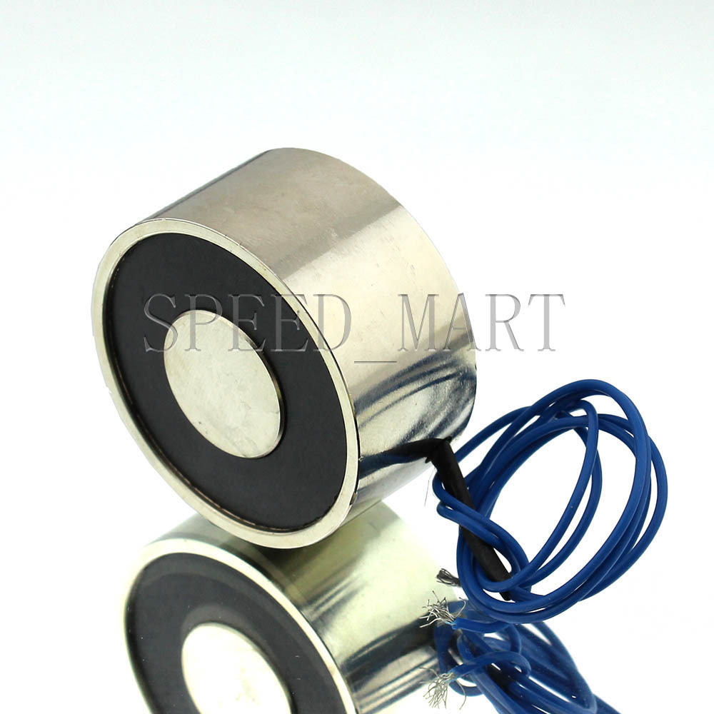 DC 12V 8W Holding Electromagnet Lift Solenoid 25Kg (55.1lbs 250N) 40mm New P-40