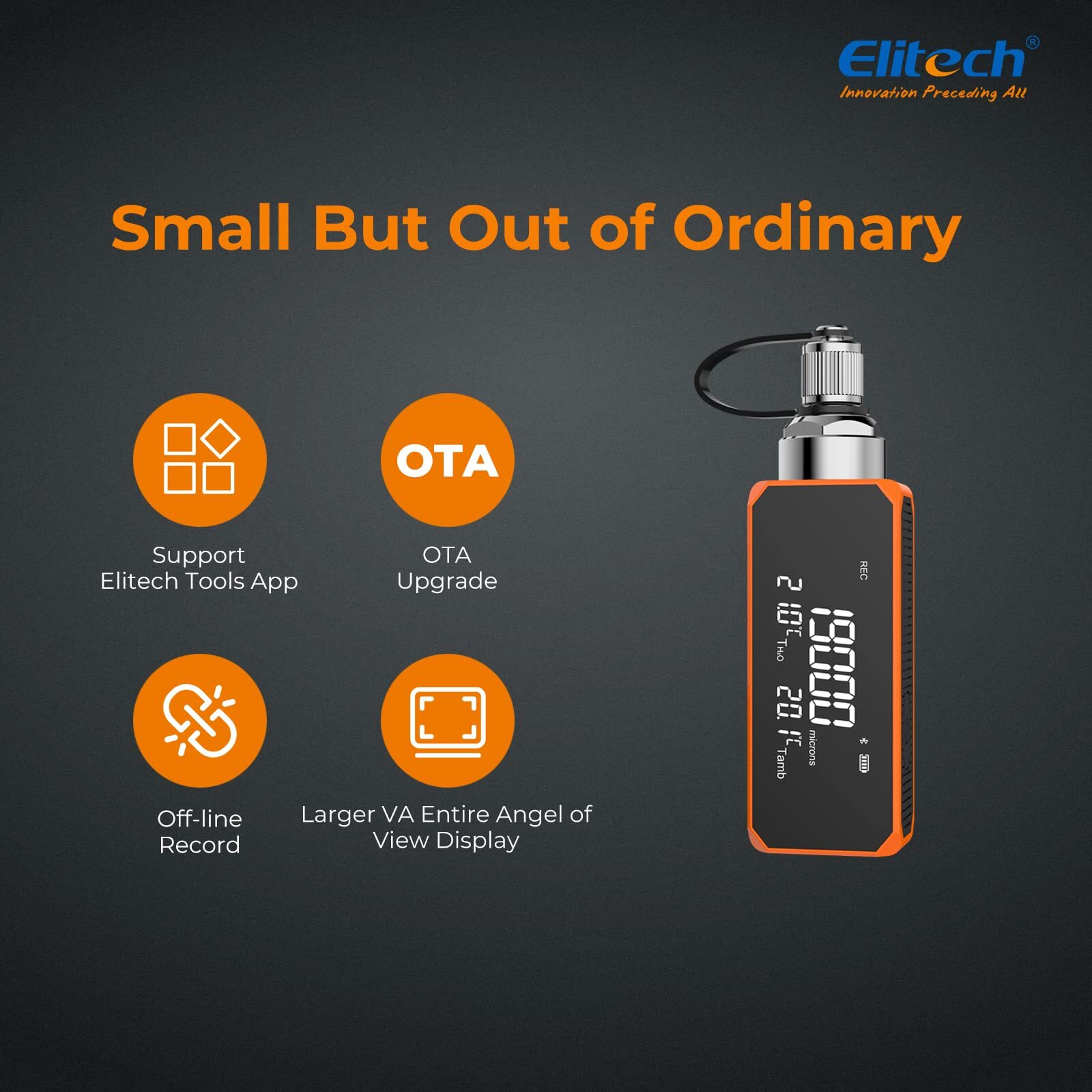 Elitech Vacuum Gauge Digital Microns Meter for HVAC/R 1~19000 Microns VGW-Mini