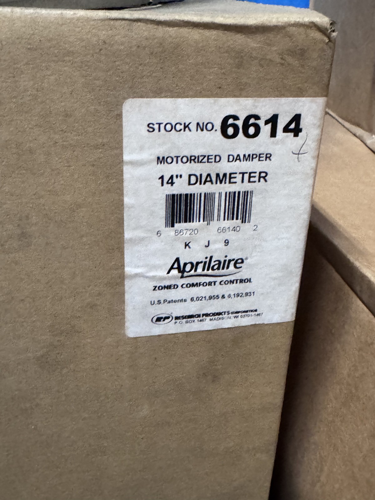 Aprilaire 6614 Motorized 14″ Zone Damper wtih Actuator, 24VAC